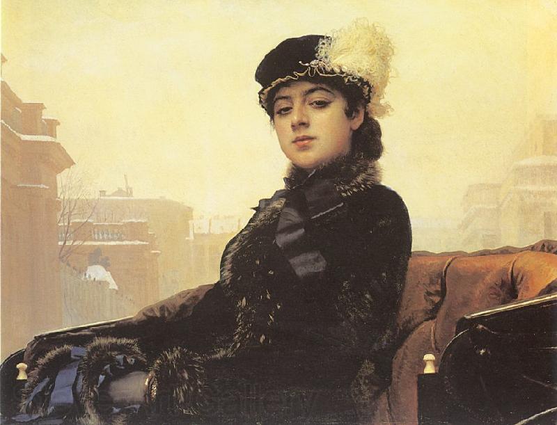 Kramskoy, Ivan Nikolaevich Portrait of a Woman Norge oil painting art